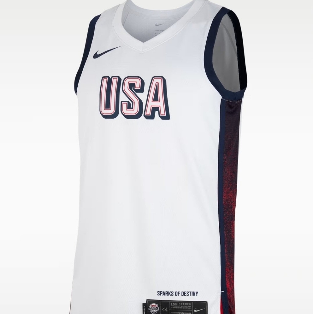 Nike Mens Small USA USAB Limited Home Mens Basketball Jersey FV5517
